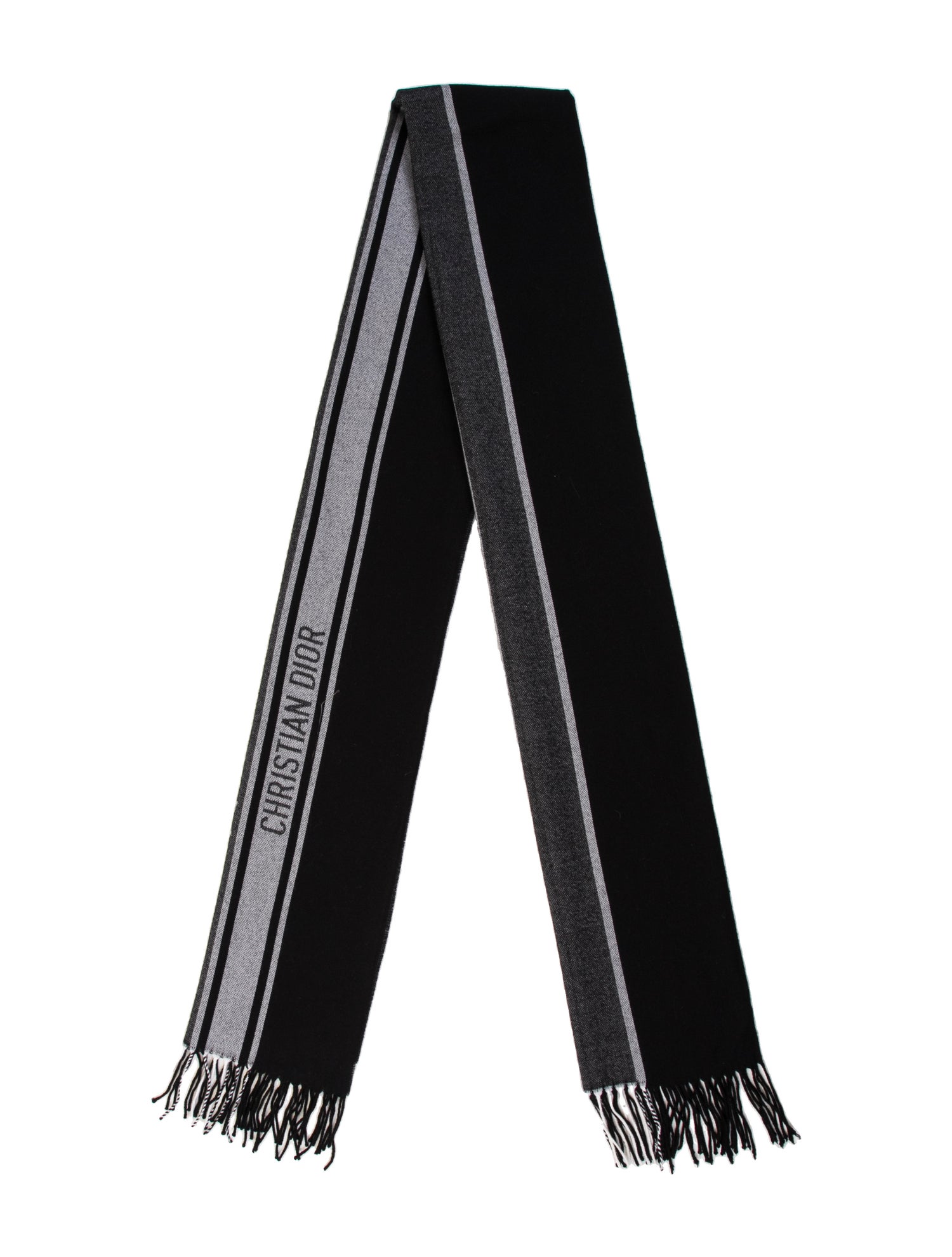 Christian Dior Virgin Wool Striped Scarf