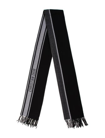 Christian Dior Virgin Wool Striped Scarf