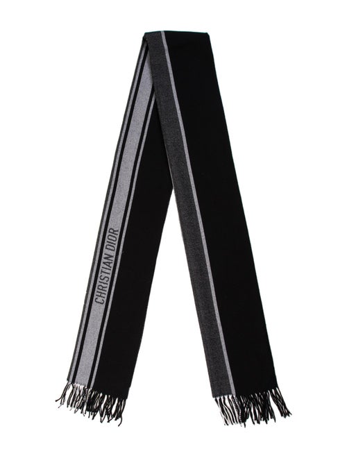 Christian Dior Virgin Wool Striped Scarf