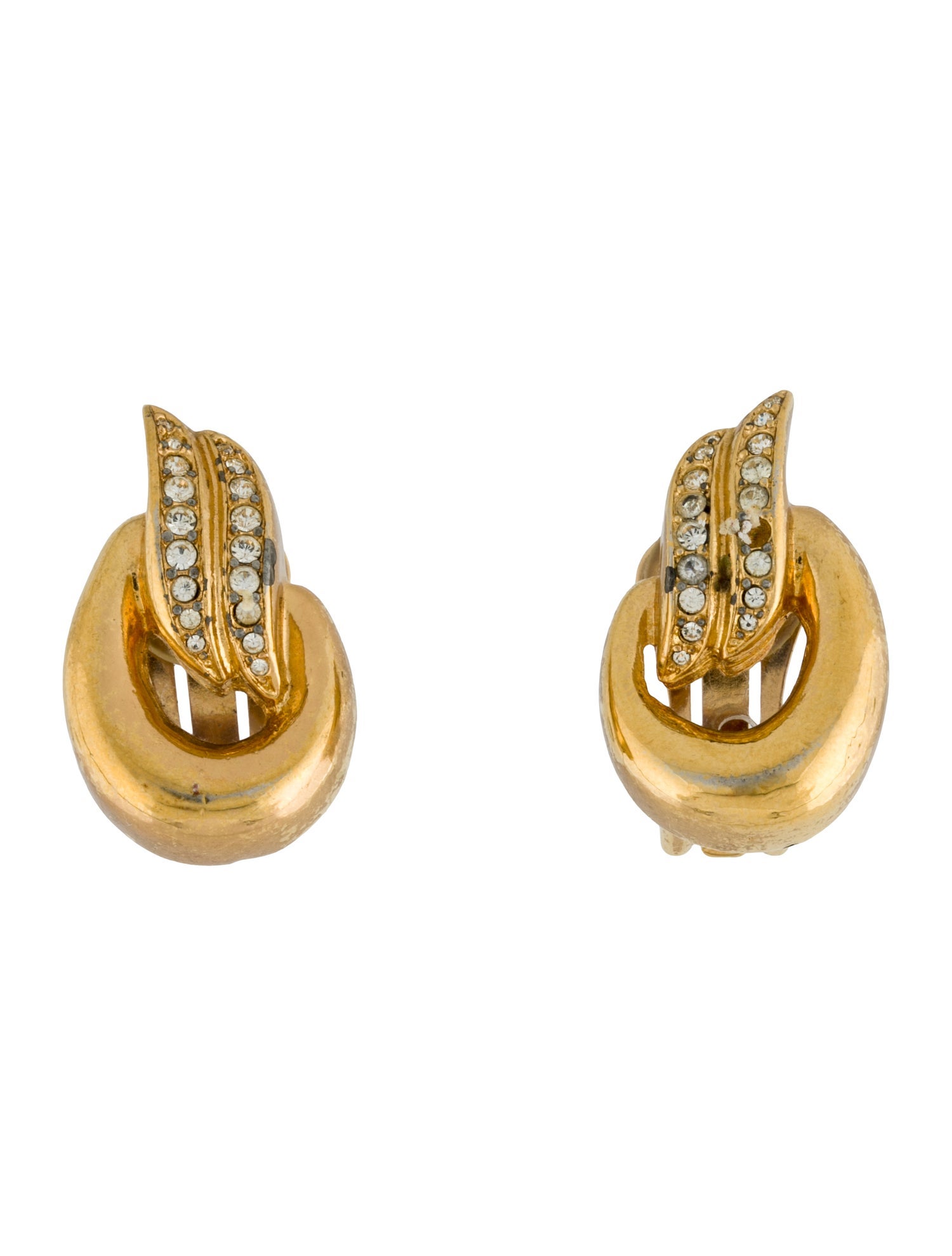 Christian Dior Vintage Crystal Clip-On Earrings