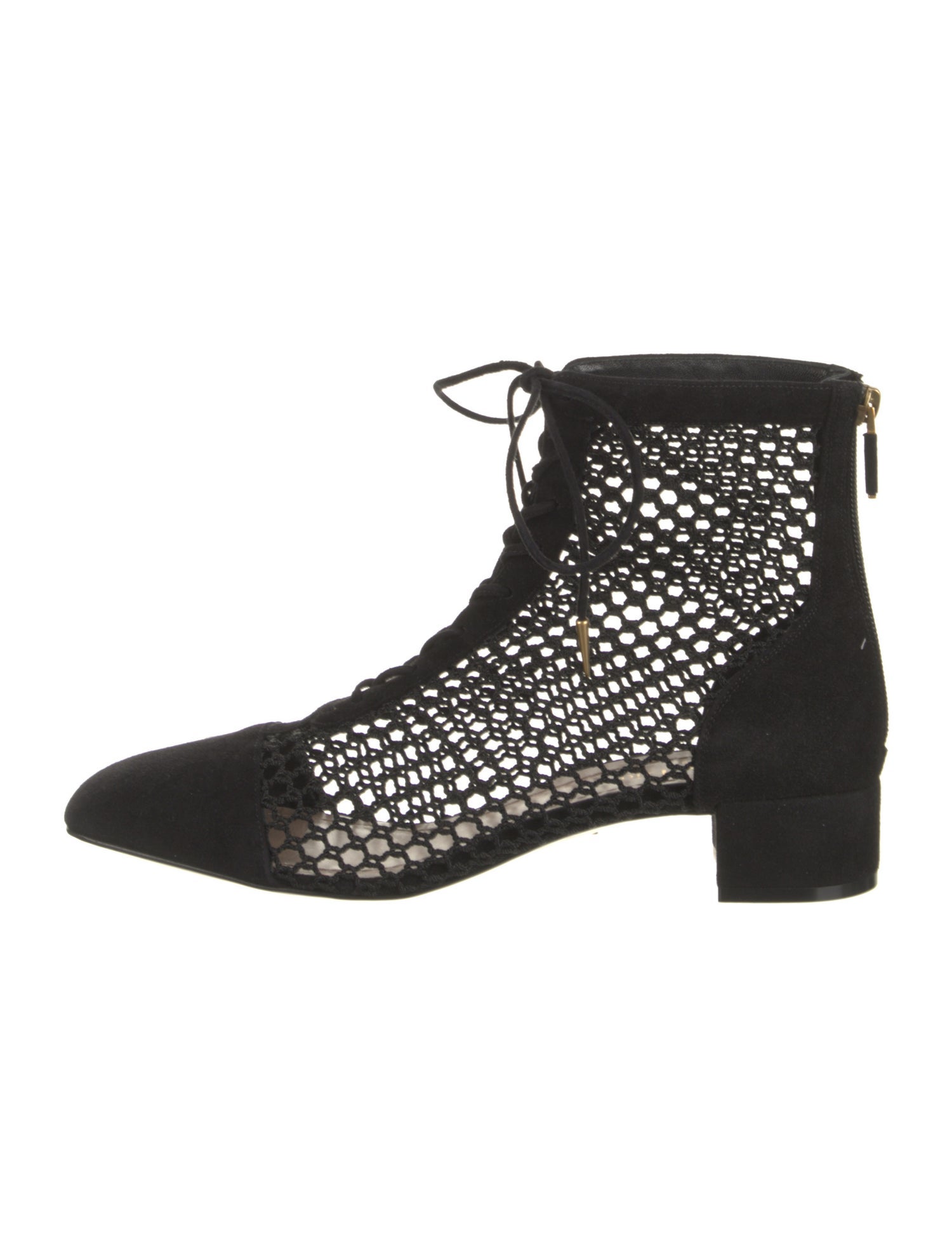 Christian Dior Suede Cutout Accent Lace-Up Boots