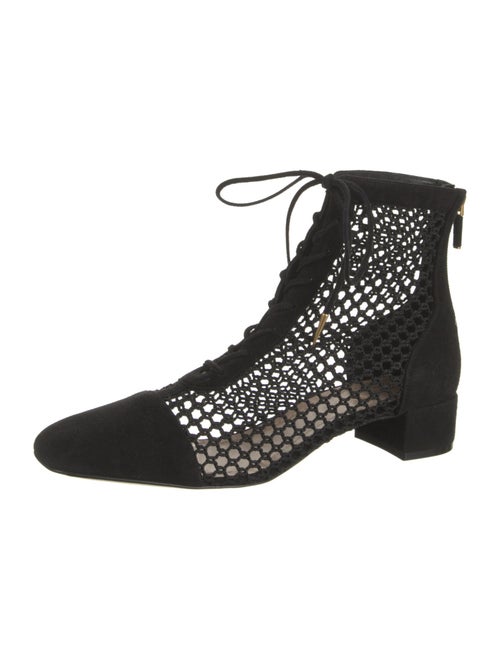Christian Dior Suede Cutout Accent Lace-Up Boots