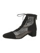 Christian Dior Suede Cutout Accent Lace-Up Boots