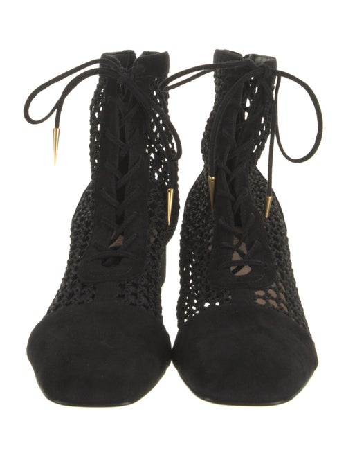 Christian Dior Suede Cutout Accent Lace-Up Boots
