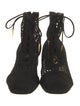 Christian Dior Suede Cutout Accent Lace-Up Boots