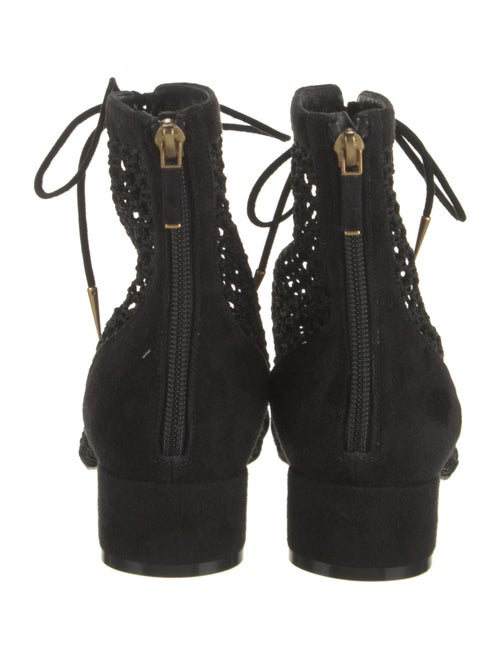 Christian Dior Suede Cutout Accent Lace-Up Boots