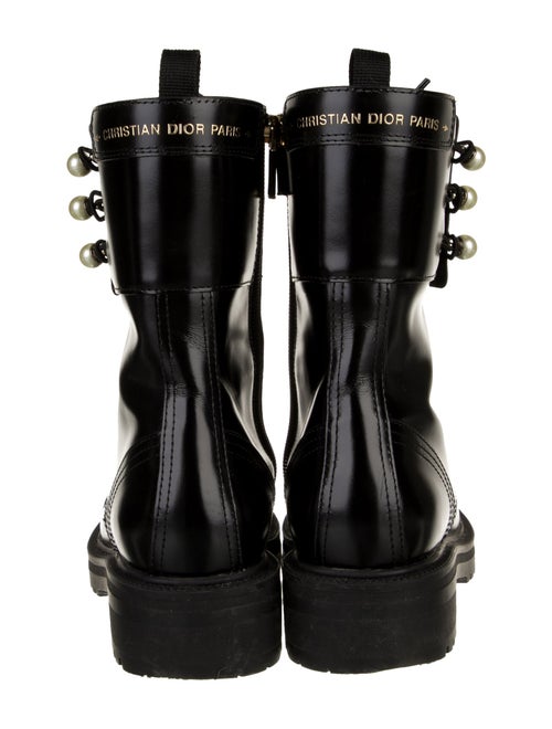 Christian Dior D-Strike Faux Pearl Accents Combat Boots