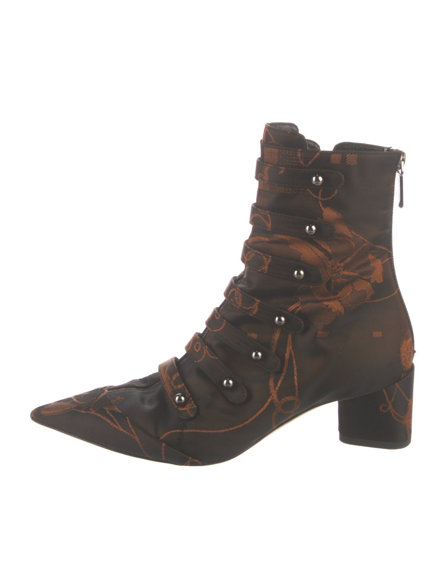 Christian Dior Satin Printed Combat Boots