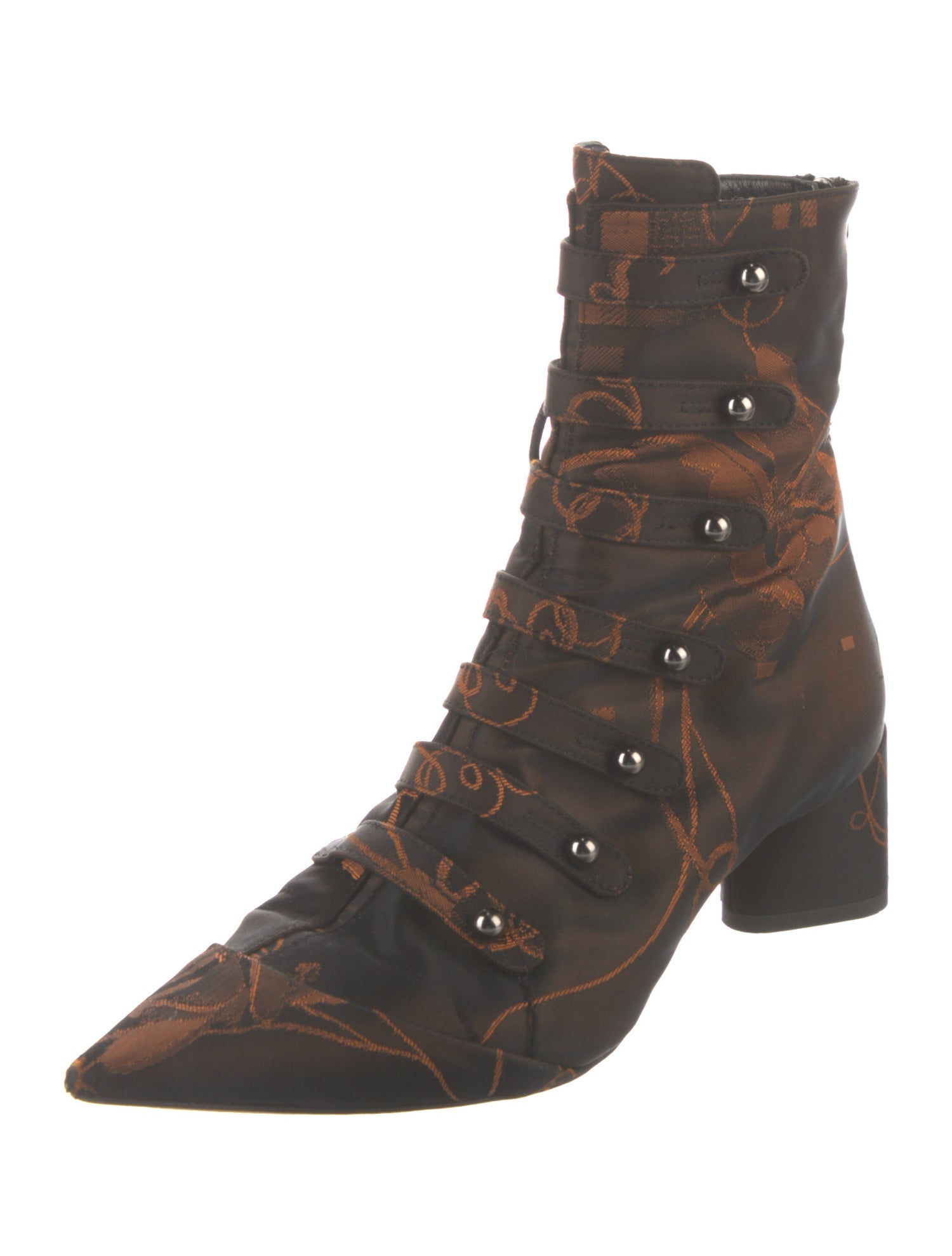 Christian Dior Satin Printed Combat Boots