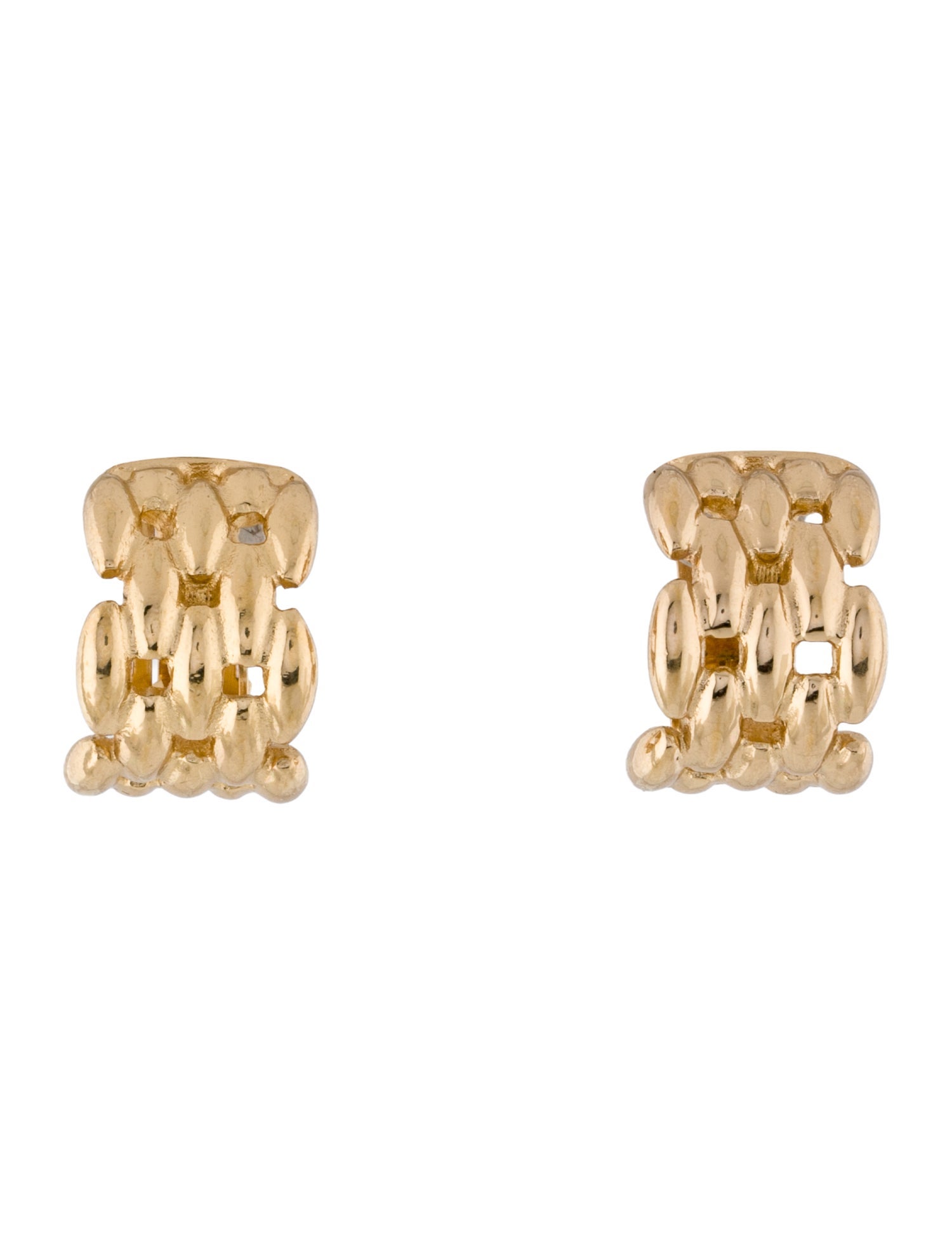 Christian Dior Vintage Chain Link Clip-On Earrings