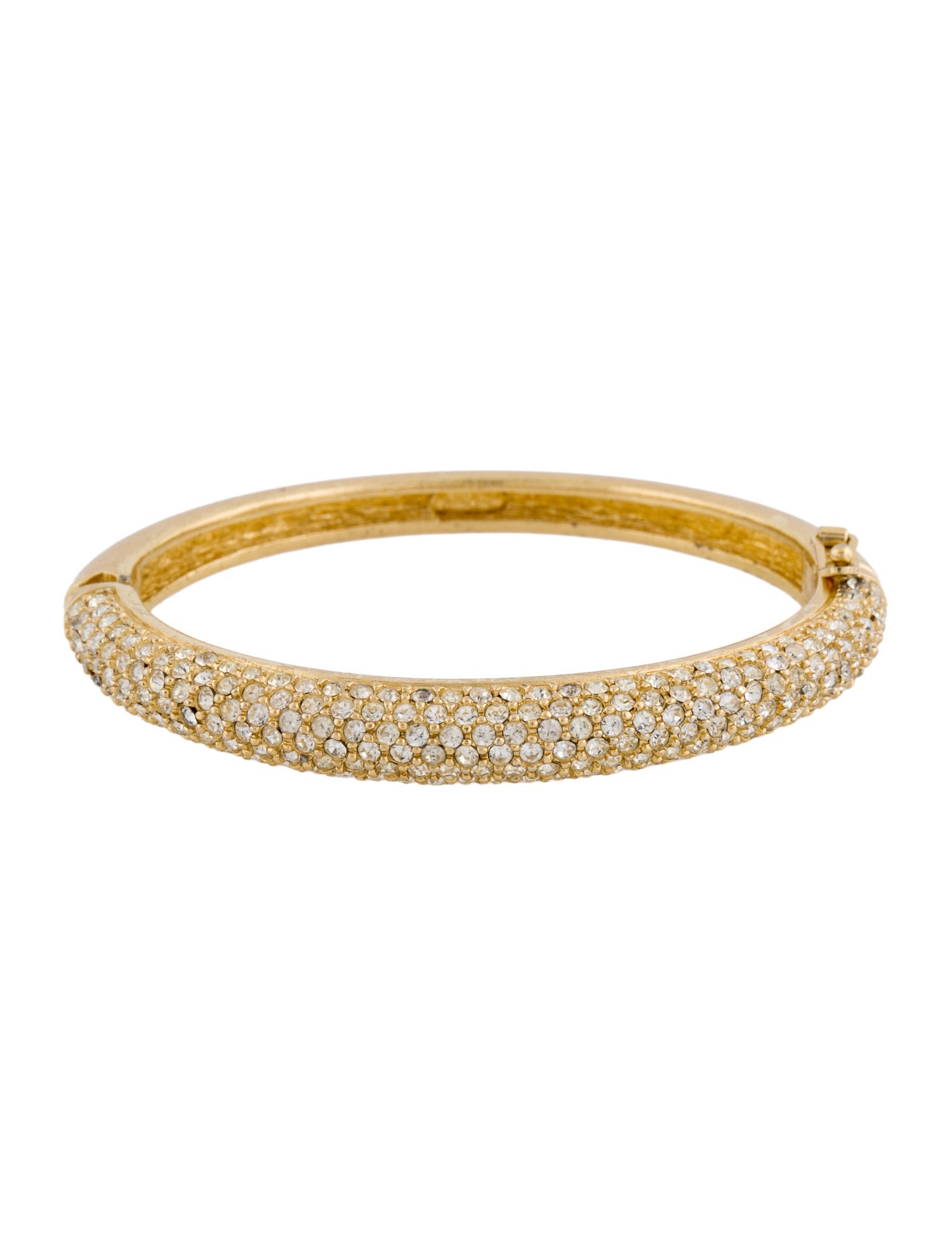 Christian Dior Vintage Crystal Hinged Bangle Bracelet