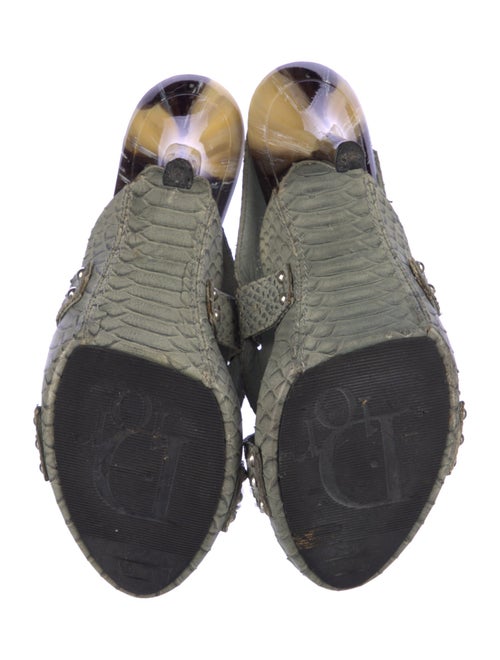 Christian Dior Snakeskin Studded Accents Slingback Sandals