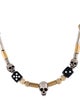Christian Dior Cord & Wood Skull & Dice Collar Necklace
