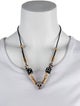 Christian Dior Cord & Wood Skull & Dice Collar Necklace