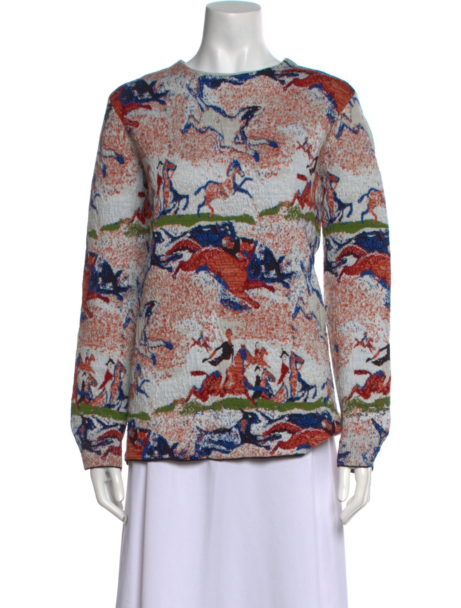 Christian Dior Printed Bateau Neckline Sweater