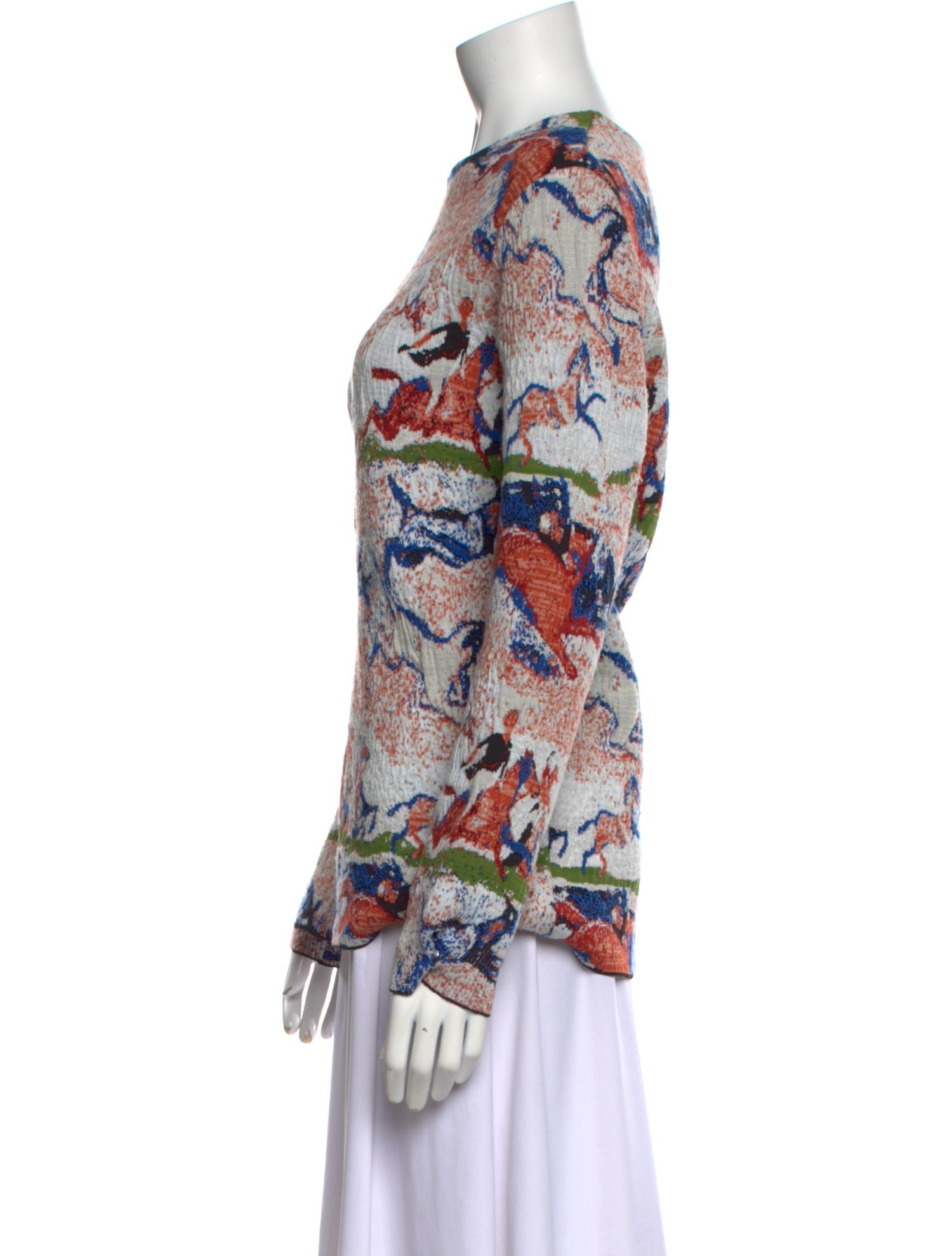 Christian Dior Printed Bateau Neckline Sweater