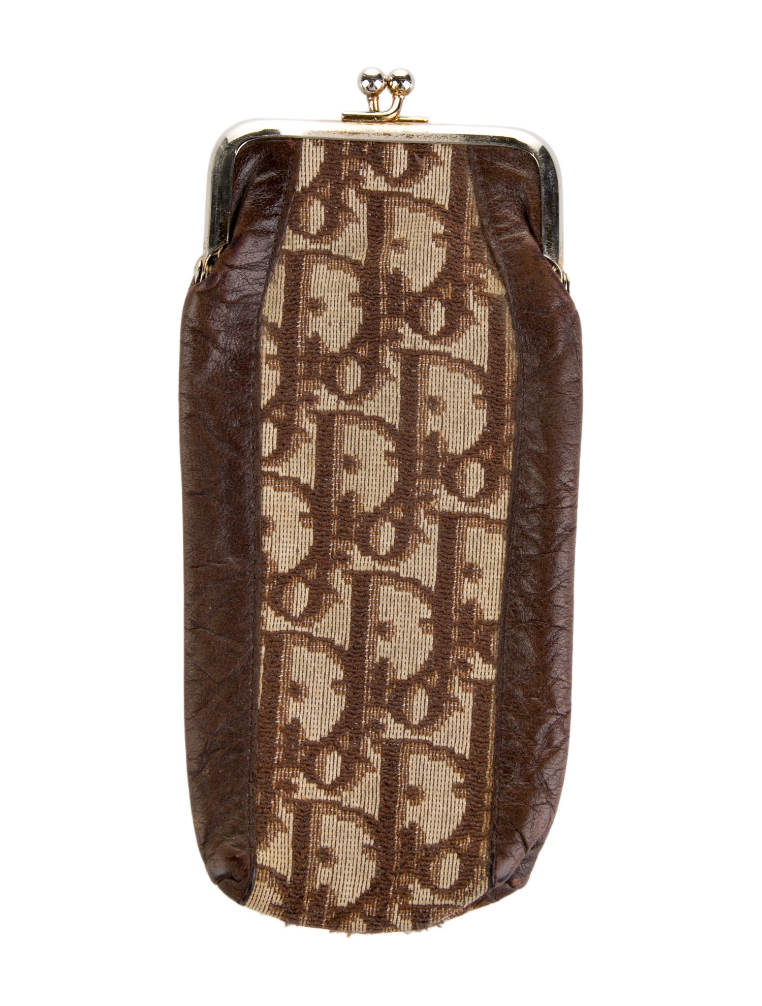 Christian Dior Canvas Leather Trim Travel Eyeglasses Case