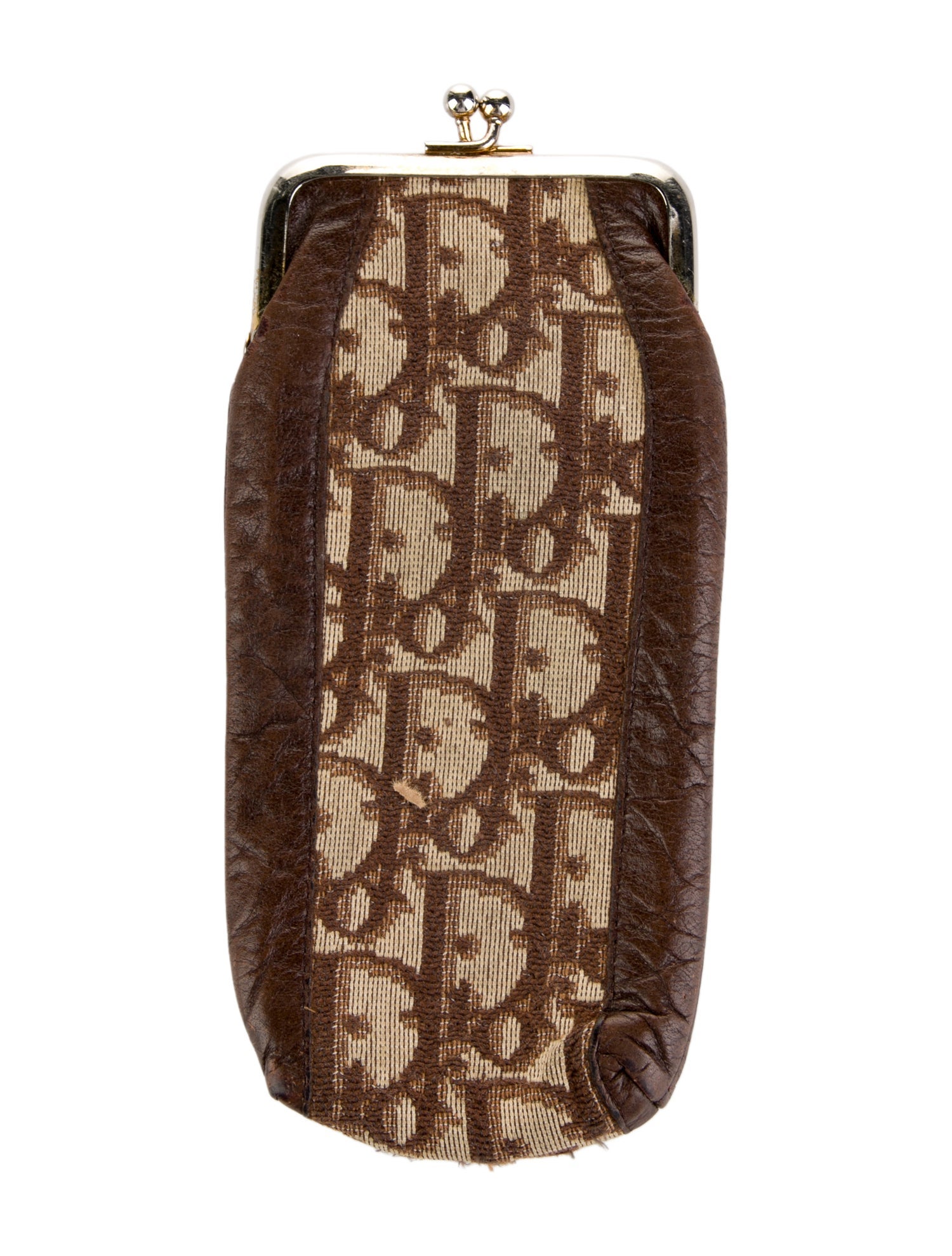 Christian Dior Canvas Leather Trim Travel Eyeglasses Case