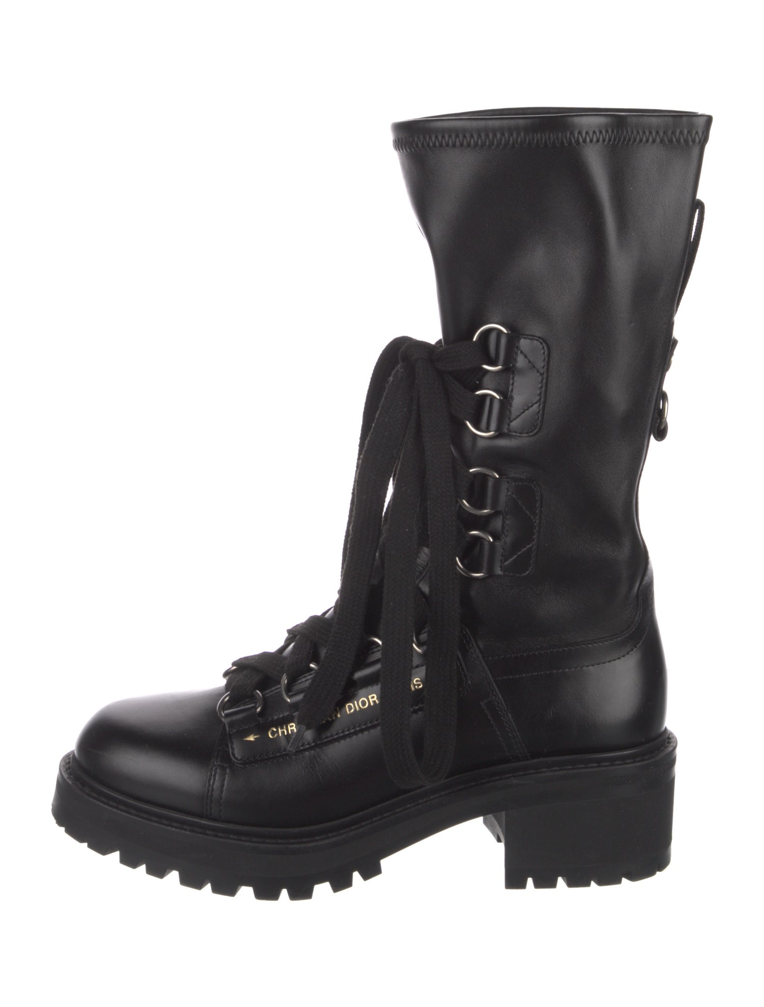 Christian Dior Leather Combat Boots