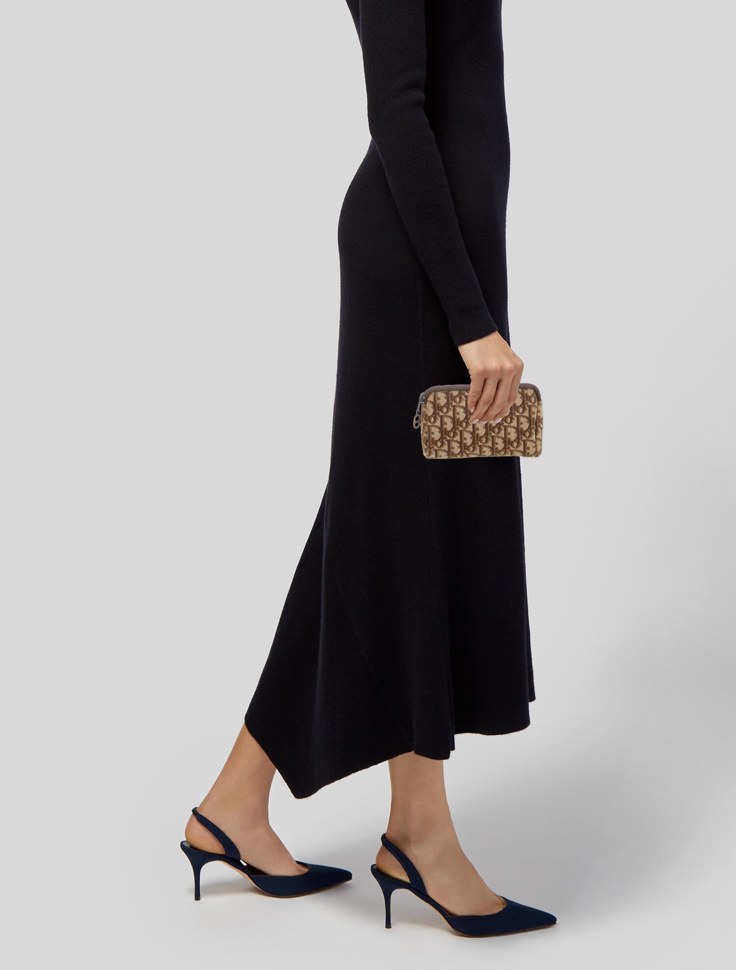 Christian Dior Diorissimo Pattern Canvas Pouch