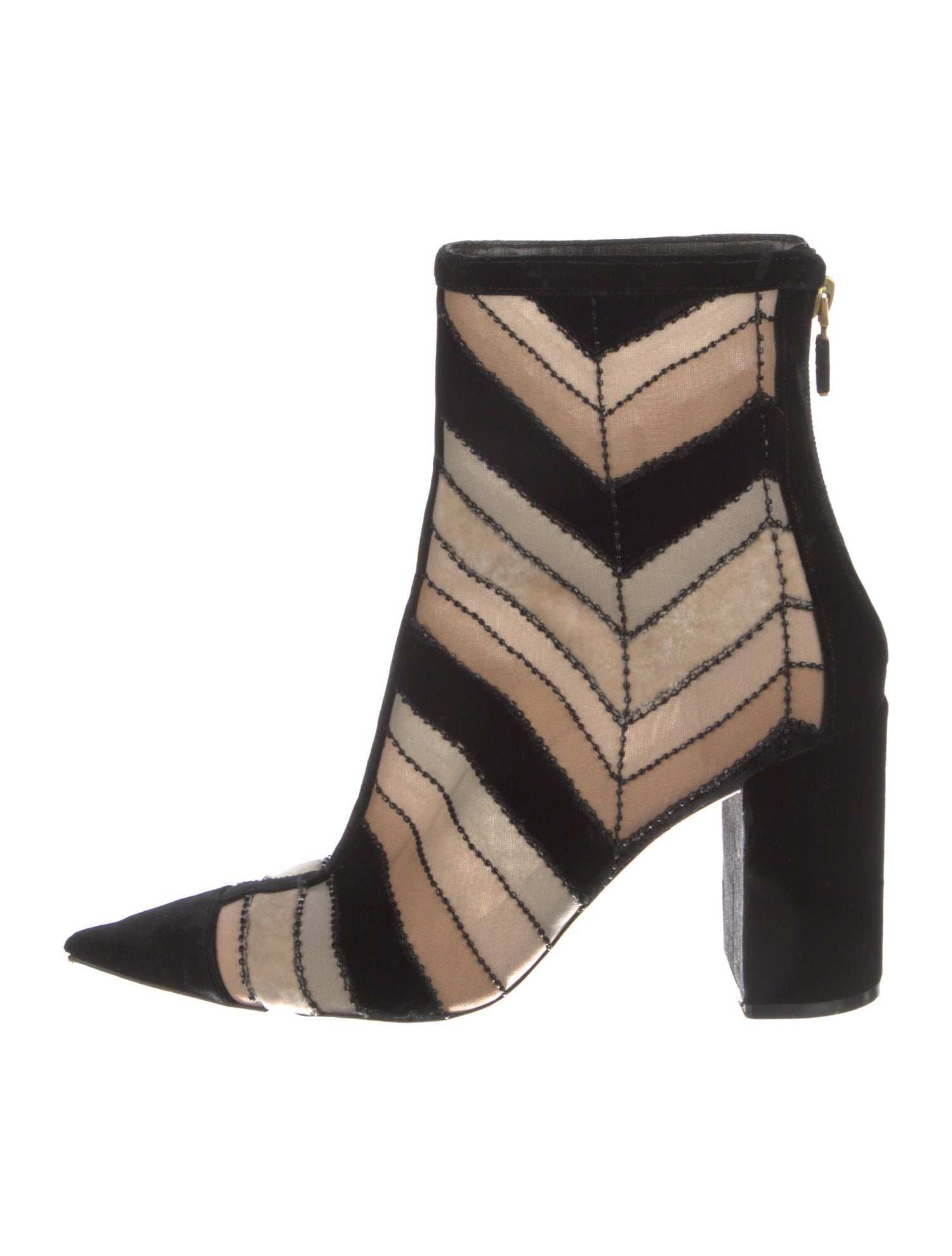 Christian Dior Velvet Colorblock Pattern Boots