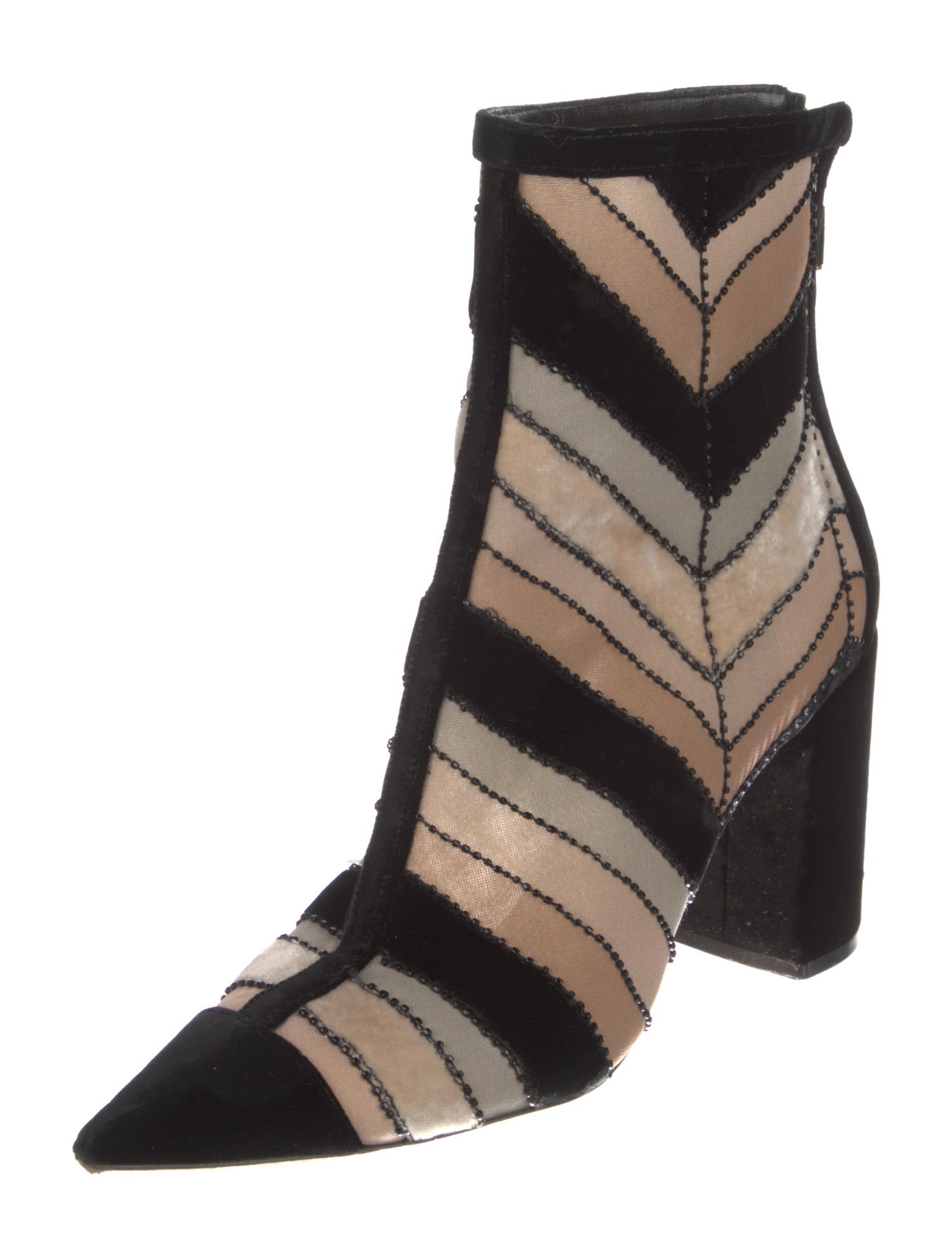 Christian Dior Velvet Colorblock Pattern Boots