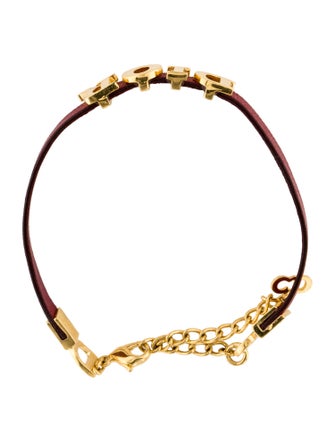 Christian Dior Leather Logo Wrap Bracelet