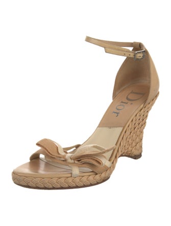 Christian Dior Leather Bow Accents Espadrilles