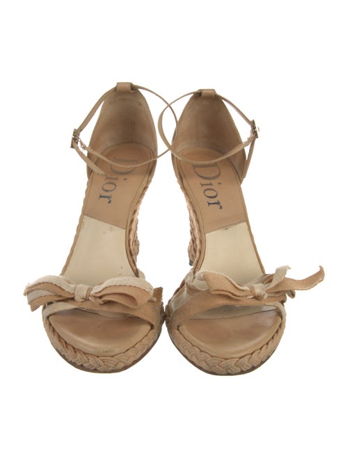 Christian Dior Leather Bow Accents Espadrilles