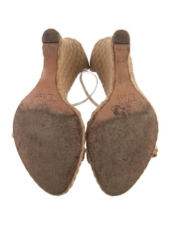 Christian Dior Leather Bow Accents Espadrilles