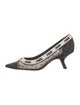Christian Dior Mesh Graphic Print Slingback Pumps