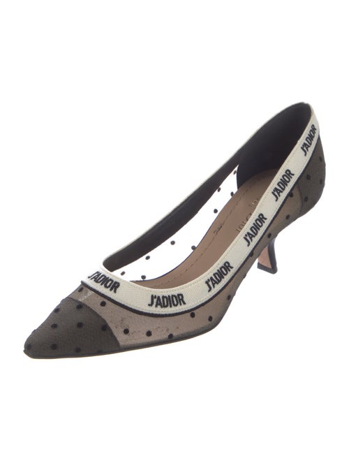 Christian Dior Mesh Graphic Print Slingback Pumps