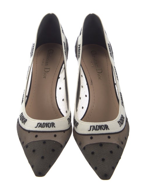 Christian Dior Mesh Graphic Print Slingback Pumps