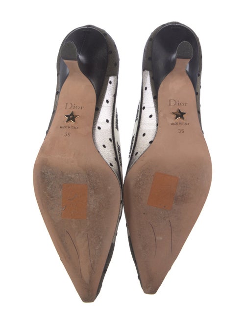 Christian Dior Mesh Graphic Print Slingback Pumps