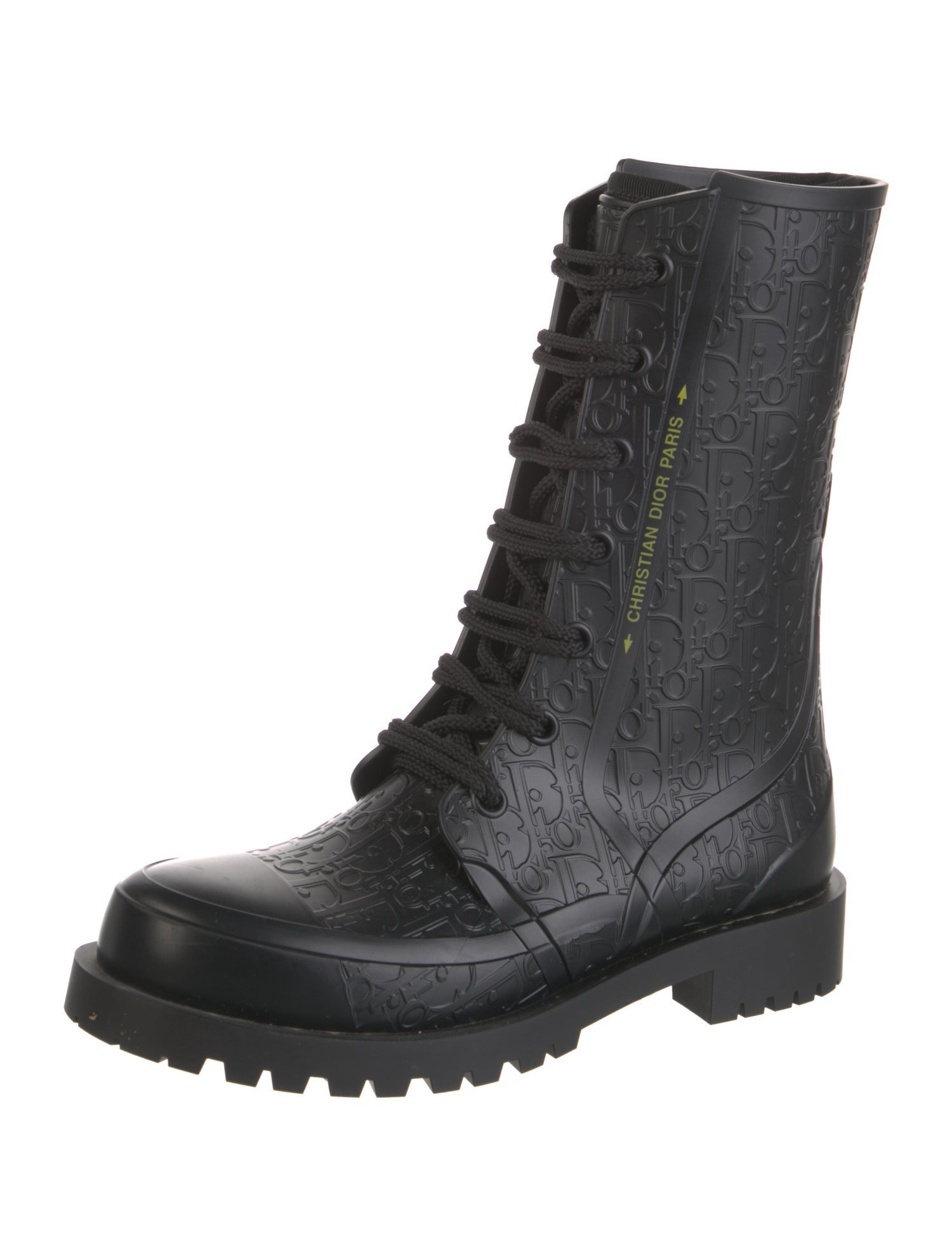 Christian Dior Diorissimo Pattern Rubber Rain Boots