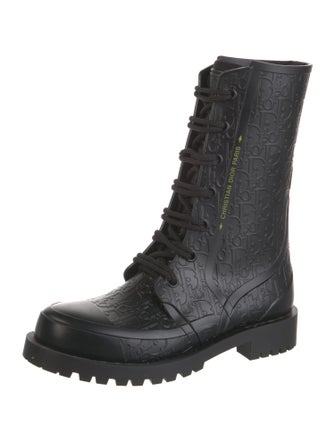 Christian Dior Diorissimo Pattern Rubber Rain Boots