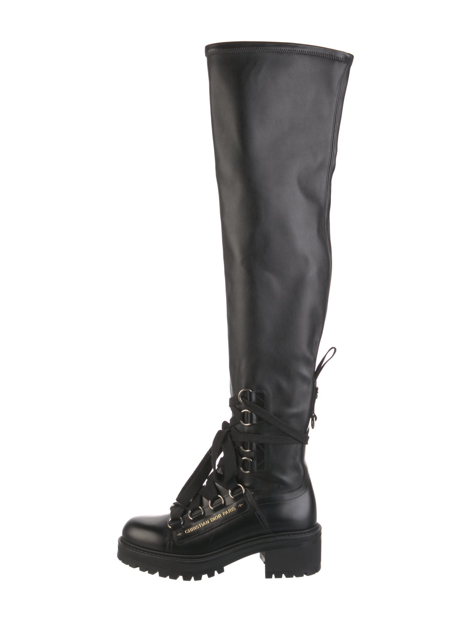 Christian Dior Leather Lace-Up Boots