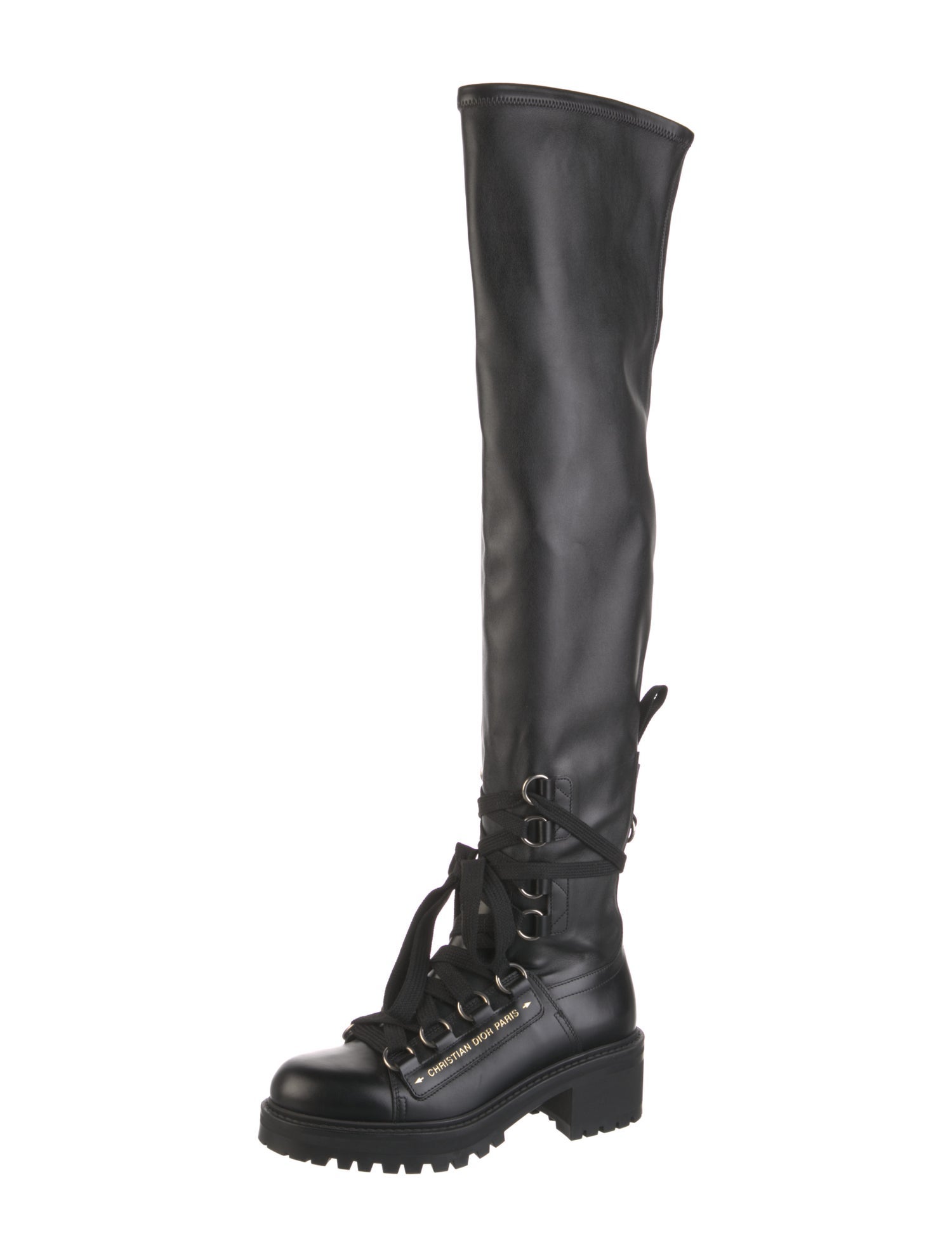 Christian Dior Leather Lace-Up Boots