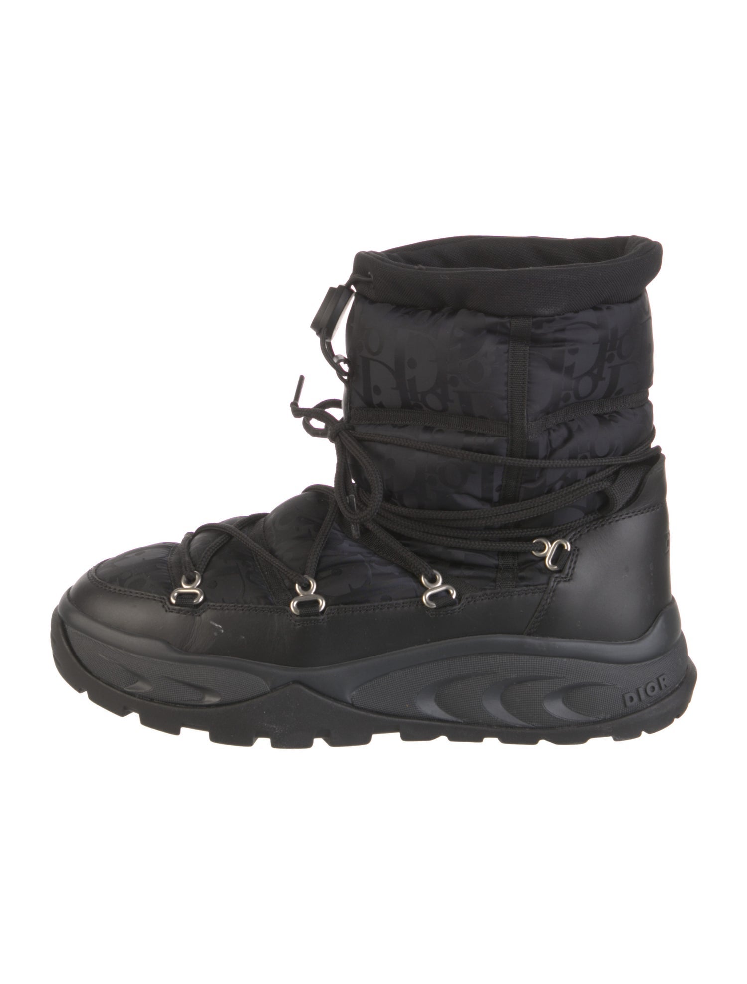 Christian Dior Oblique Jacquard Nylon Combat Boots