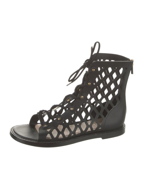 Christian Dior Leather Lasercut Accents Gladiator Sandals