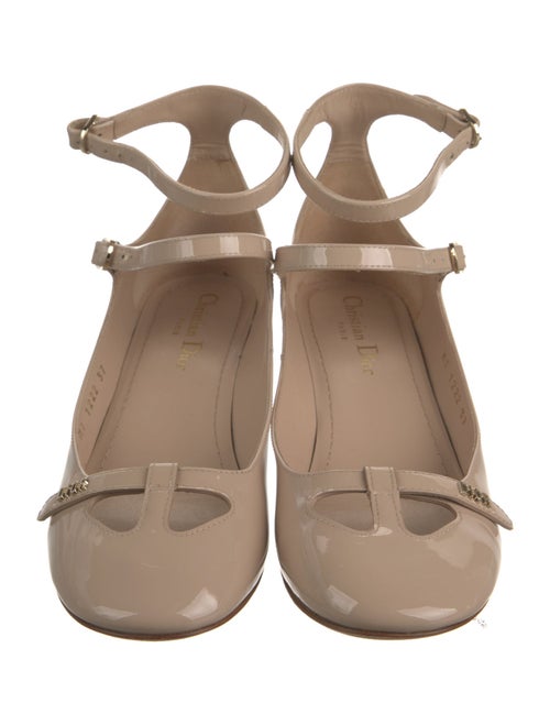 Christian Dior Patent Leather Cutout Accent Pumps