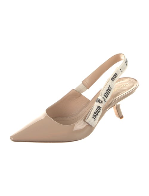 Christian Dior Patent Leather Printed Slingback Pumps