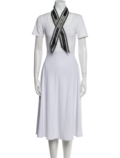 Christian Dior Silk Houndstooth Print Scarf