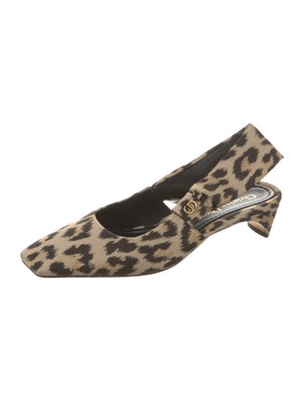 Christian Dior Animal Print Slingback Pumps