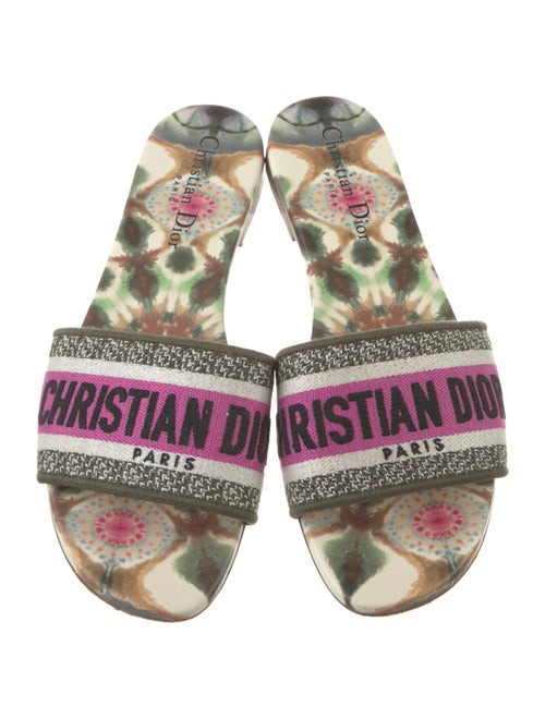 Christian Dior Printed Embroidered Accent Slides