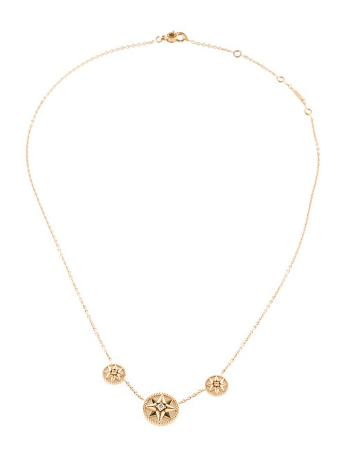 Christian Dior 18K Mother of Pearl & Diamond Rose des Vents Necklace