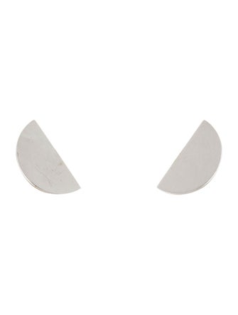 Christian Dior Two-Tone Half Moon Stud Earrings