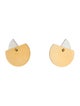 Christian Dior Two-Tone Half Moon Stud Earrings