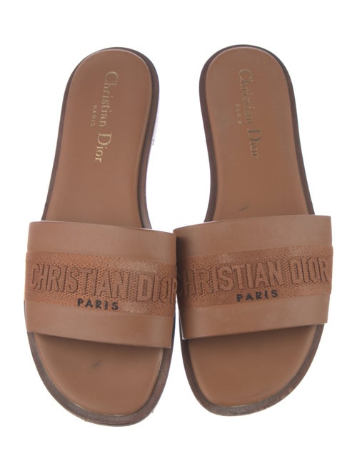 Christian Dior Leather Embroidered Accent Flats