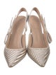 Christian Dior Printed Bow Accents Slingback Pumps